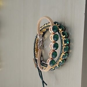 Two emerald green bracelets